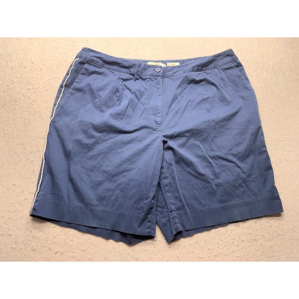 Lizgolf Audra Blue Cotton Blend Golf Shorts Womens 16W Textured Elastic Waist